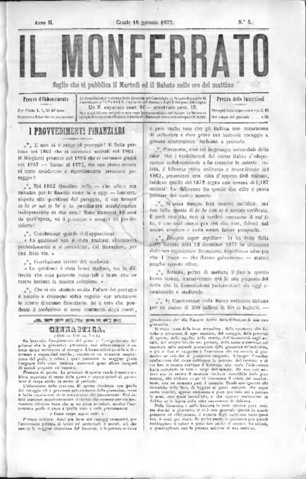 Il Monferrato - Edizione 5 del 16/01/1872